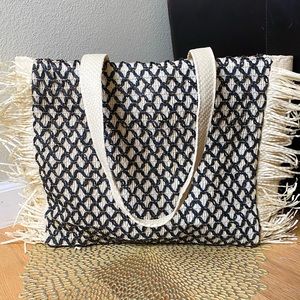 Fringe Detailed Straw Tote
